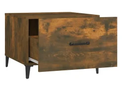 Conjunto de 2 Mesas de Centro | Mesa de apoio com pernas de metal 50x50x40 cm fumado