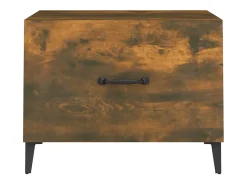 Conjunto de 2 Mesas de Centro | Mesa de apoio com pernas de metal 50x50x40 cm fumado