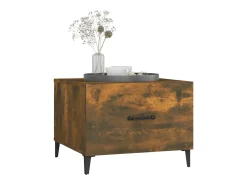 Conjunto de 2 Mesas de Centro | Mesa de apoio com pernas de metal 50x50x40 cm fumado