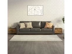 Conjunto de 2 Mesas de Centro | Mesa de apoio com pernas de metal 50x50x40 cm fumado
