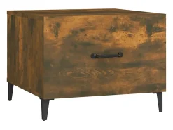 Conjunto de 2 Mesas de Centro | Mesa de apoio com pernas de metal 50x50x40 cm fumado