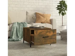Conjunto de 2 Mesas de Centro | Mesa de apoio com pernas de metal 50x50x40 cm fumado