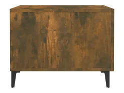 Conjunto de 2 Mesas de Centro | Mesa de apoio com pernas de metal 50x50x40 cm fumado