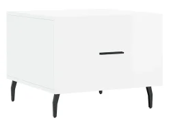 Conjunto de 2 Mesas de Centro | Mesa de apoio | Mesa de café 50x50x40 cm branco brilhante
