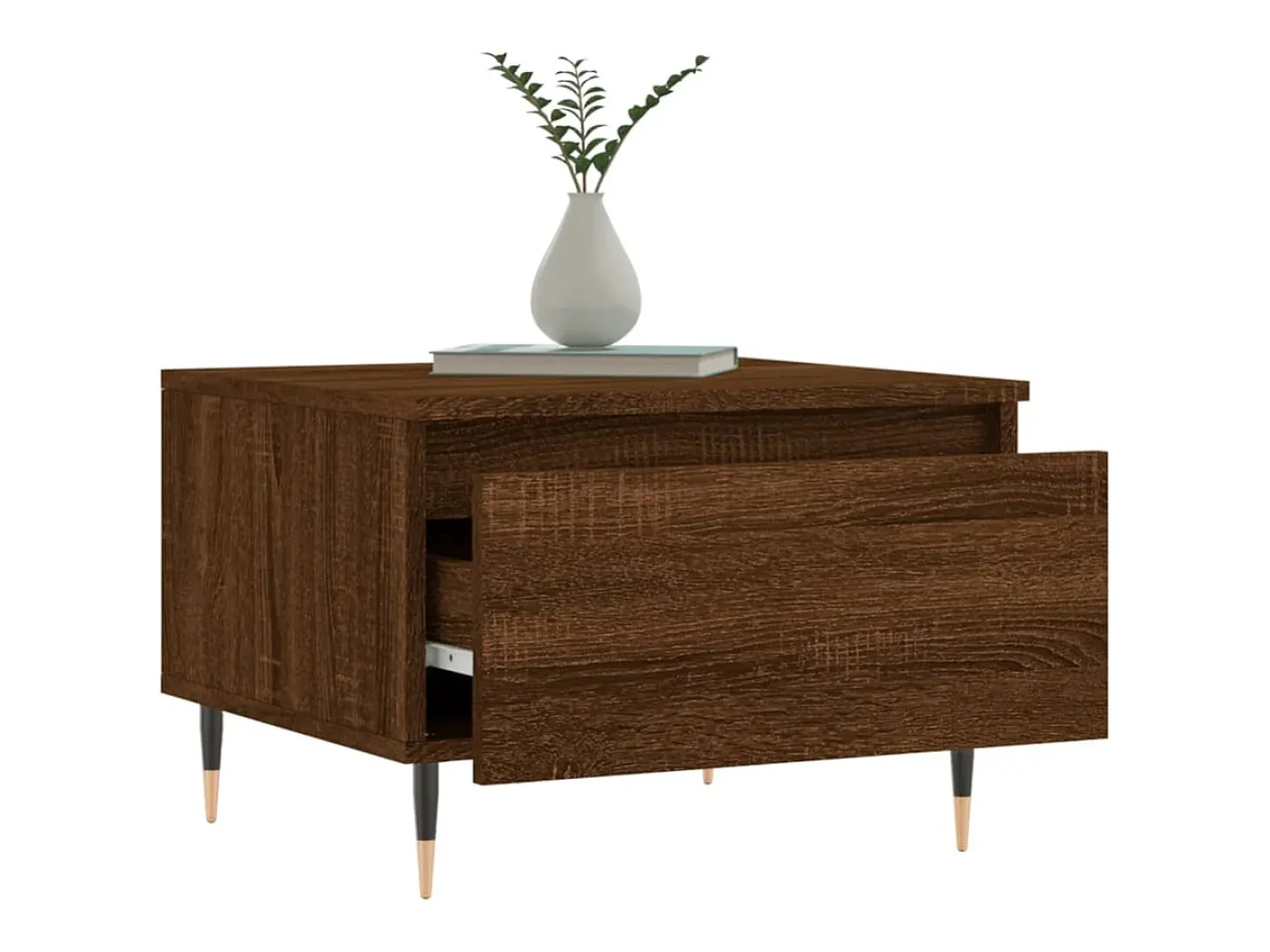 Conjunto de 2 Mesas de Centro | Mesa de apoio | Mesa de café 50x46x35 cm deriv. madeira carvalho castanho