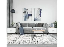 Conjunto de 2 Mesas de Centro | Mesa de apoio | Mesa de café 50x50x40 cm branco brilhante