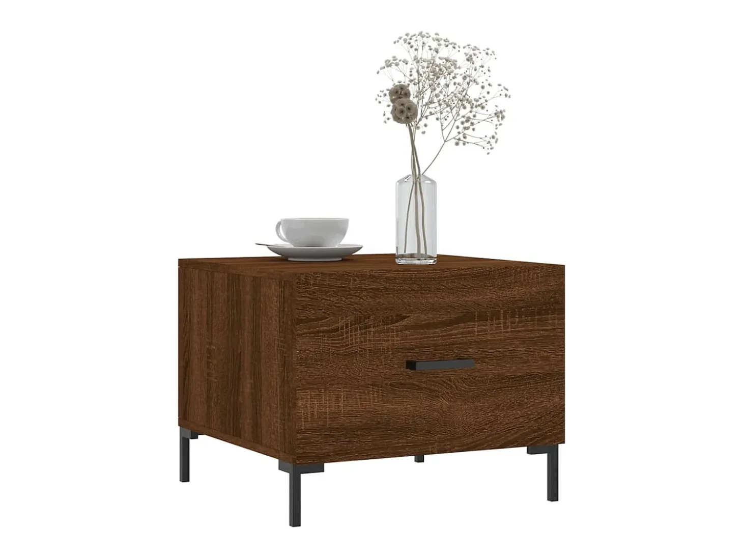 Conjunto de 2 Mesas de Centro | Mesa de apoio | Mesa de café 50x50x40 cm madeira proc. carvalho castanho