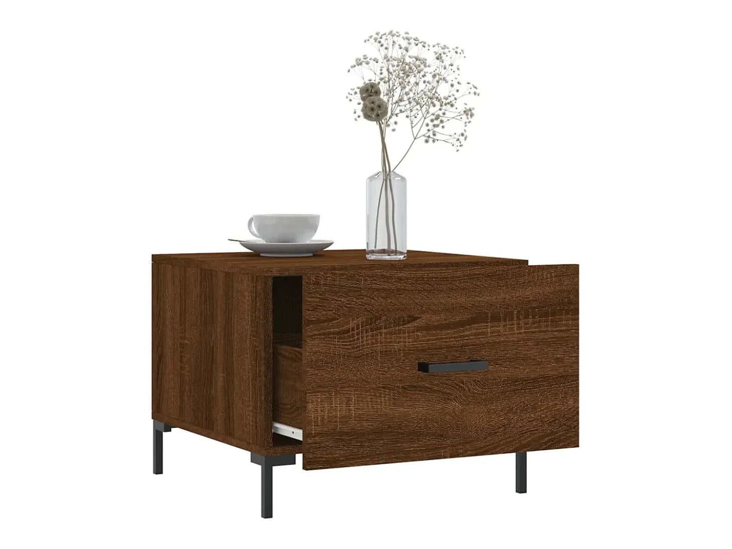 Conjunto de 2 Mesas de Centro | Mesa de apoio | Mesa de café 50x50x40 cm madeira proc. carvalho castanho