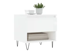 Conjunto de 2 Mesas de Centro | Mesa de apoio | Mesa de café 50x46x50cm deriv. madeira branco brilhante