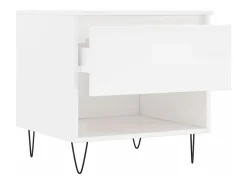 Conjunto de 2 Mesas de Centro | Mesa de apoio | Mesa de café 50x46x50cm deriv. madeira branco brilhante