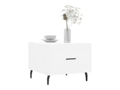 Conjunto de 2 Mesas de Centro | Mesa de apoio | Mesa de café 50x50x40 cm madeira processada branco