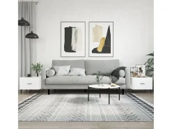 Conjunto de 2 Mesas de Centro | Mesa de apoio | Mesa de café 50x50x40 cm madeira processada branco