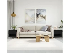 Conjunto de 2 Mesas de Centro | Mesa de apoio | Mesa de café 50x46x50 cm derivados de madeira preto