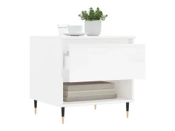 Conjunto de 2 Mesas de Centro | Mesa de apoio | Mesa de café 50x46x50cm deriv. madeira branco brilhante
