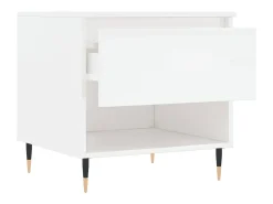 Conjunto de 2 Mesas de Centro | Mesa de apoio | Mesa de café 50x46x50cm deriv. madeira branco brilhante