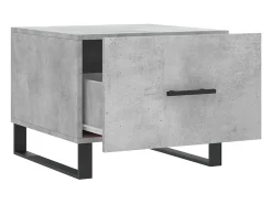 Conjunto de 2 Mesas de Centro | Mesa de apoio | Mesa de café 50x50x40 cm madeira processada cinza cimento