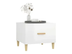 Conjunto de 2 Mesas de Centro | Mesa de apoio 50x50x40 cm branco brilhante