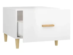 Conjunto de 2 Mesas de Centro | Mesa de apoio 50x50x40 cm branco brilhante