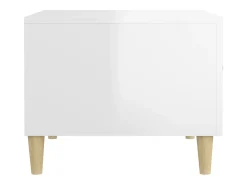 Conjunto de 2 Mesas de Centro | Mesa de apoio 50x50x40 cm branco brilhante