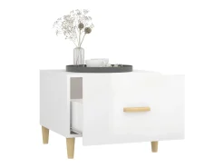 Conjunto de 2 Mesas de Centro | Mesa de apoio 50x50x40 cm branco brilhante