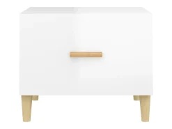 Conjunto de 2 Mesas de Centro | Mesa de apoio 50x50x40 cm branco brilhante