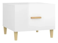 Conjunto de 2 Mesas de Centro | Mesa de apoio 50x50x40 cm branco brilhante