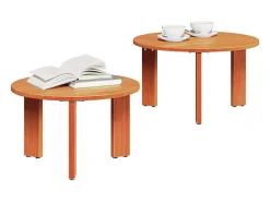 Conjunto de 2 Mesas de Centro | Mesa de apoio Castanho-mel 47.5x47.5x27 cm