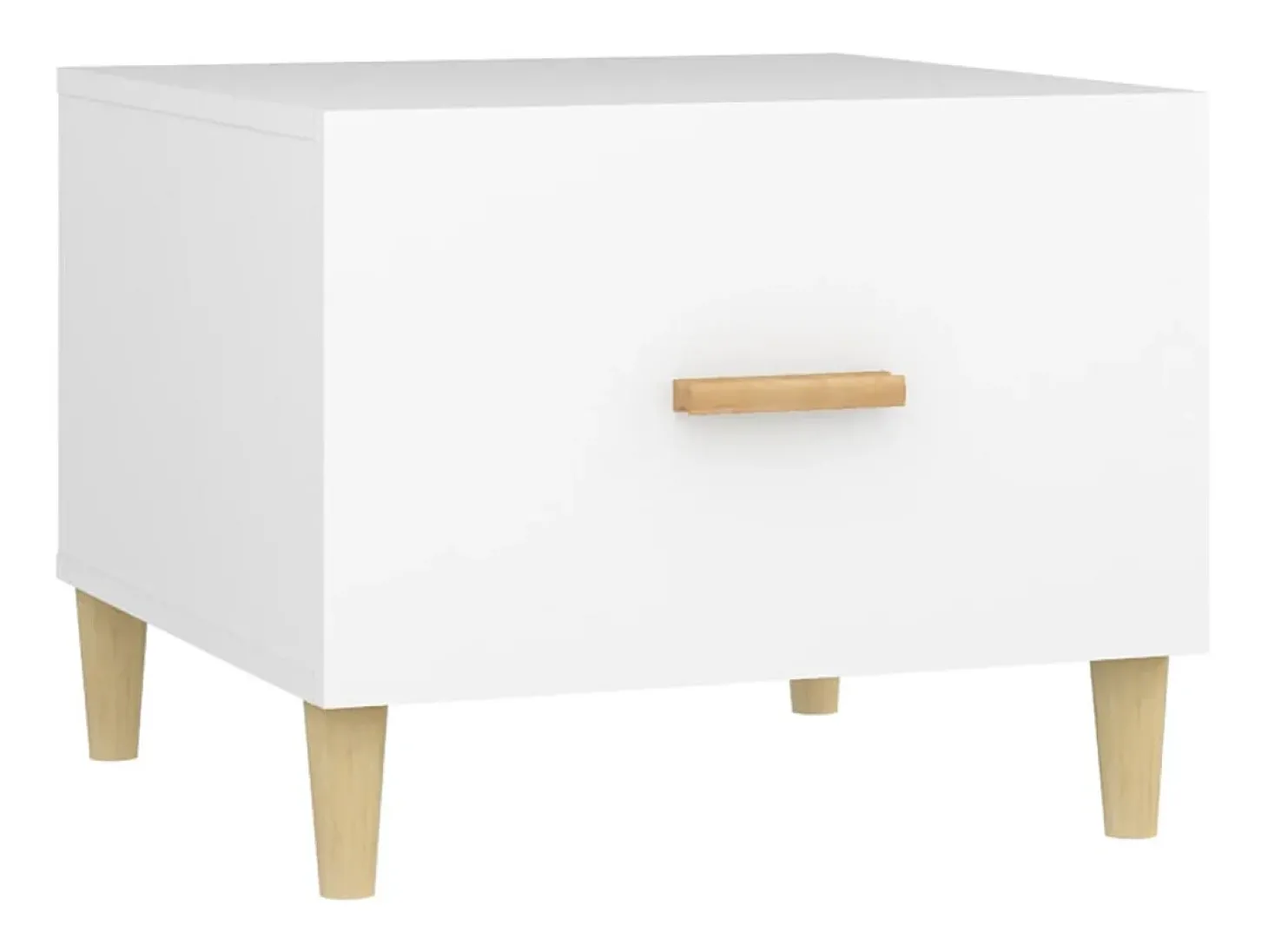 Conjunto de 2 Mesas de Centro | Mesa de apoio 50x50x40 cm madeira processada branco