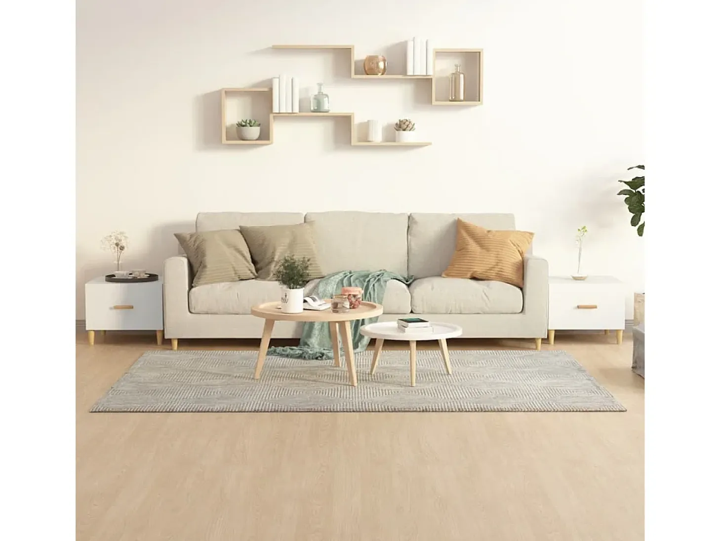 Conjunto de 2 Mesas de Centro | Mesa de apoio 50x50x40 cm madeira processada branco