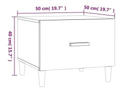 Conjunto de 2 Mesas de Centro | Mesa de apoio 50x50x40 cm madeira processada branco