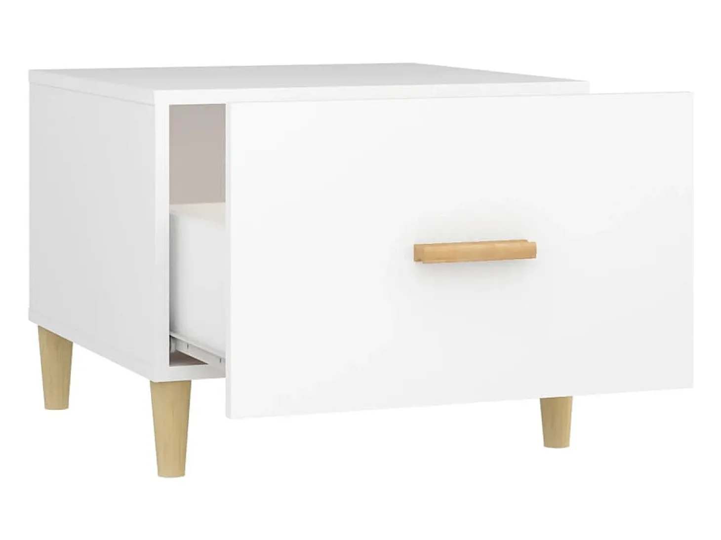 Conjunto de 2 Mesas de Centro | Mesa de apoio 50x50x40 cm madeira processada branco