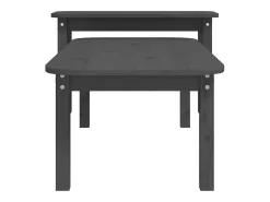 Conjunto de 2 Mesas de Centro | Mesa de apoio pinho maciço cinzento