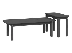 Conjunto de 2 Mesas de Centro | Mesa de apoio pinho maciço cinzento