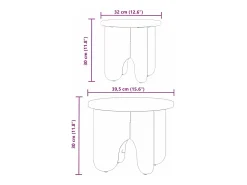 Conjunto de 2 Mesas de Centro | Mesa de apoio Natural 39.5x39.5x30 cm