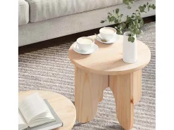 Conjunto de 2 Mesas de Centro | Mesa de apoio Natural 39.5x39.5x30 cm