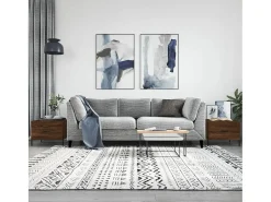 Conjunto de 2 Mesas de Centro | Mesa de apoio | Mesa de café 50x50x40 cm madeira proc. carvalho castanho