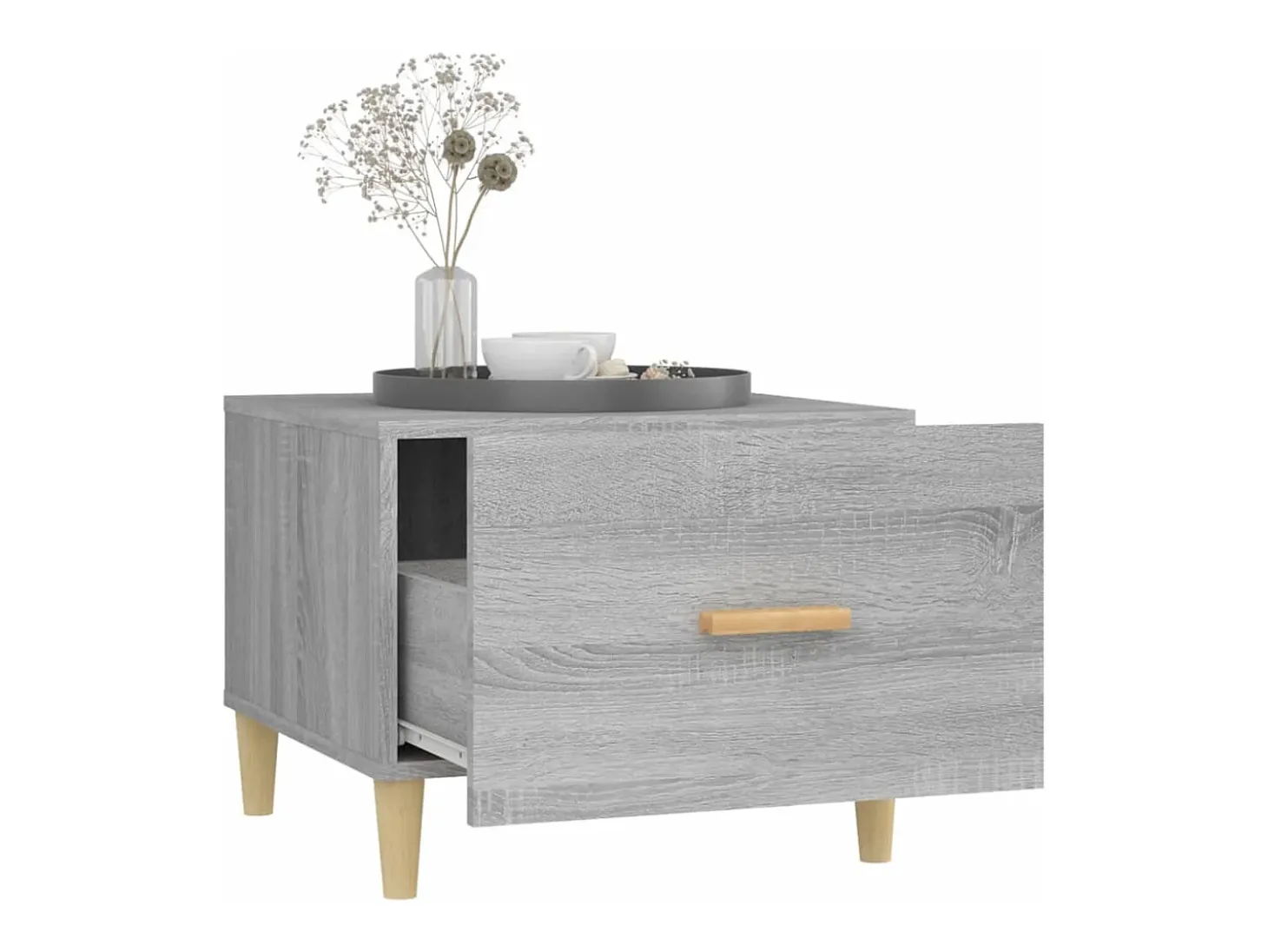 Conjunto de 2 Mesas de Centro | Mesa de apoio 50x50x40 cm madeira proc. sonoma cinza