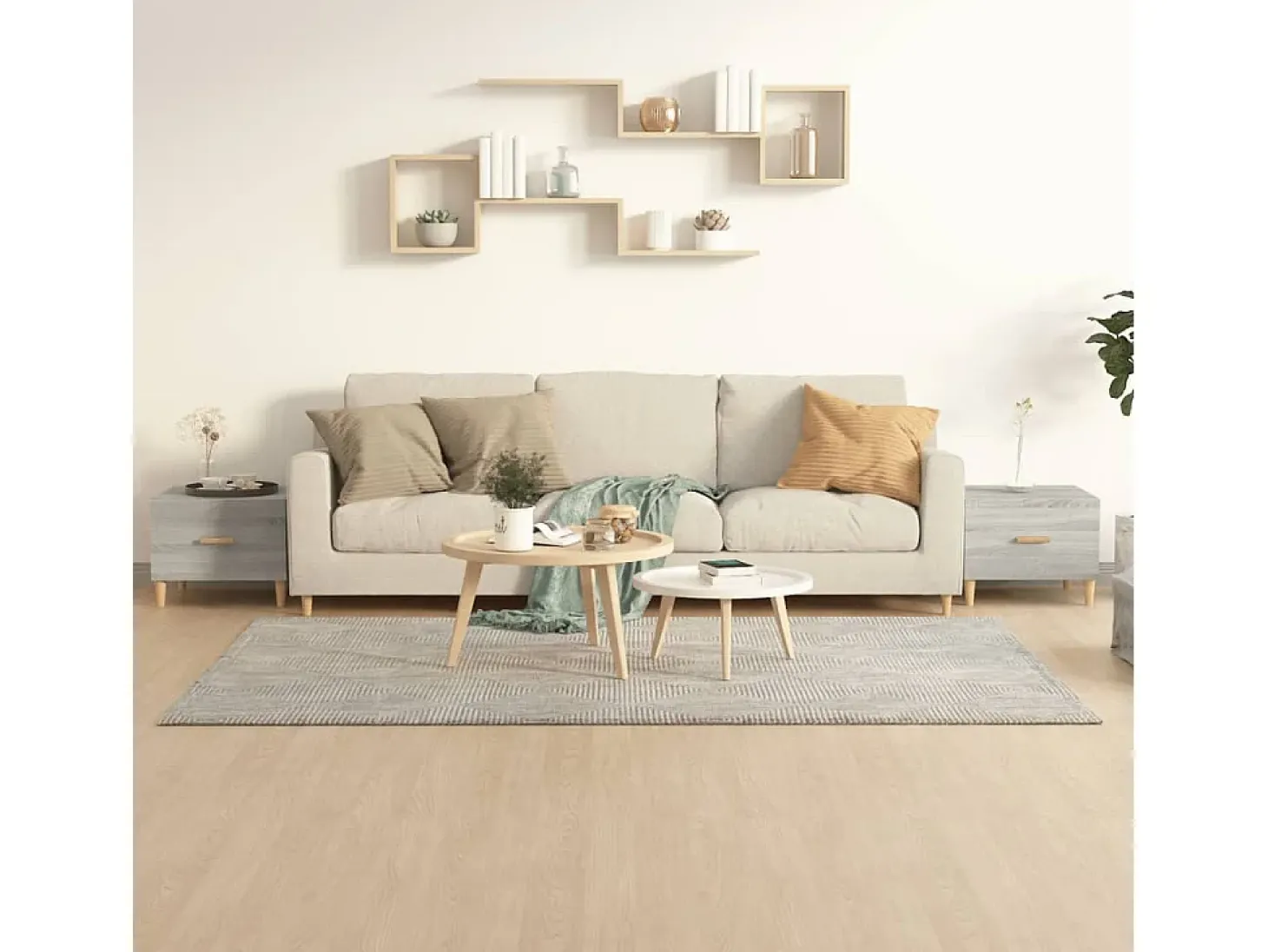Conjunto de 2 Mesas de Centro | Mesa de apoio 50x50x40 cm madeira proc. sonoma cinza