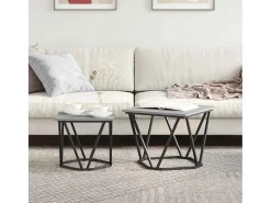 Conjunto de 2 Mesas de Centro | Mesa de apoio | Mesa de café Sonoma cinzento