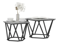 Conjunto de 2 Mesas de Centro | Mesa de apoio | Mesa de café Sonoma cinzento