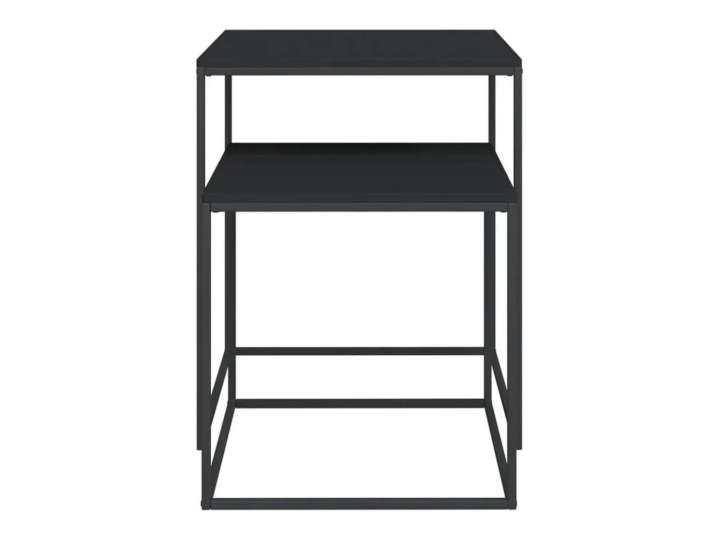 Conjunto de 2 Mesas de Centro | Mesa de apoio derivados de madeira e metal