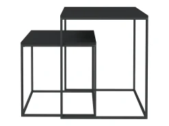 Conjunto de 2 Mesas de Centro | Mesa de apoio derivados de madeira e metal