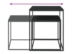 Conjunto de 2 Mesas de Centro | Mesa de apoio derivados de madeira e metal