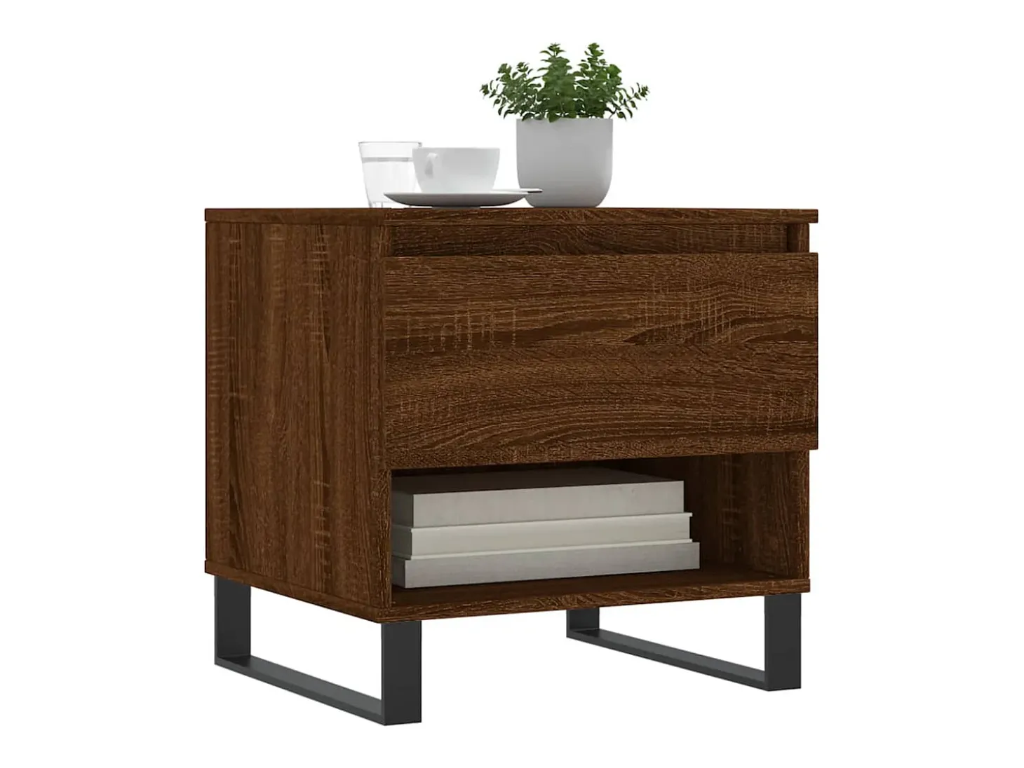 Conjunto de 2 Mesas de Centro | Mesa de apoio | Mesa de café 50x46x50 cm deriv. madeira carvalho castanho