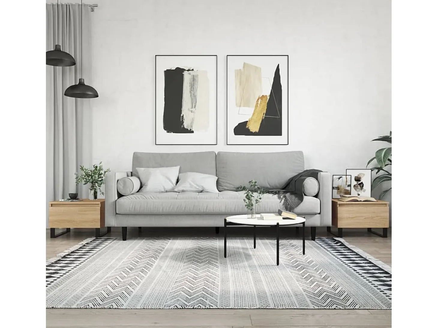 Conjunto de 2 Mesas de Centro | Mesa de apoio | Mesa de café 50x46x35cm deriv. madeira carvalho sonoma