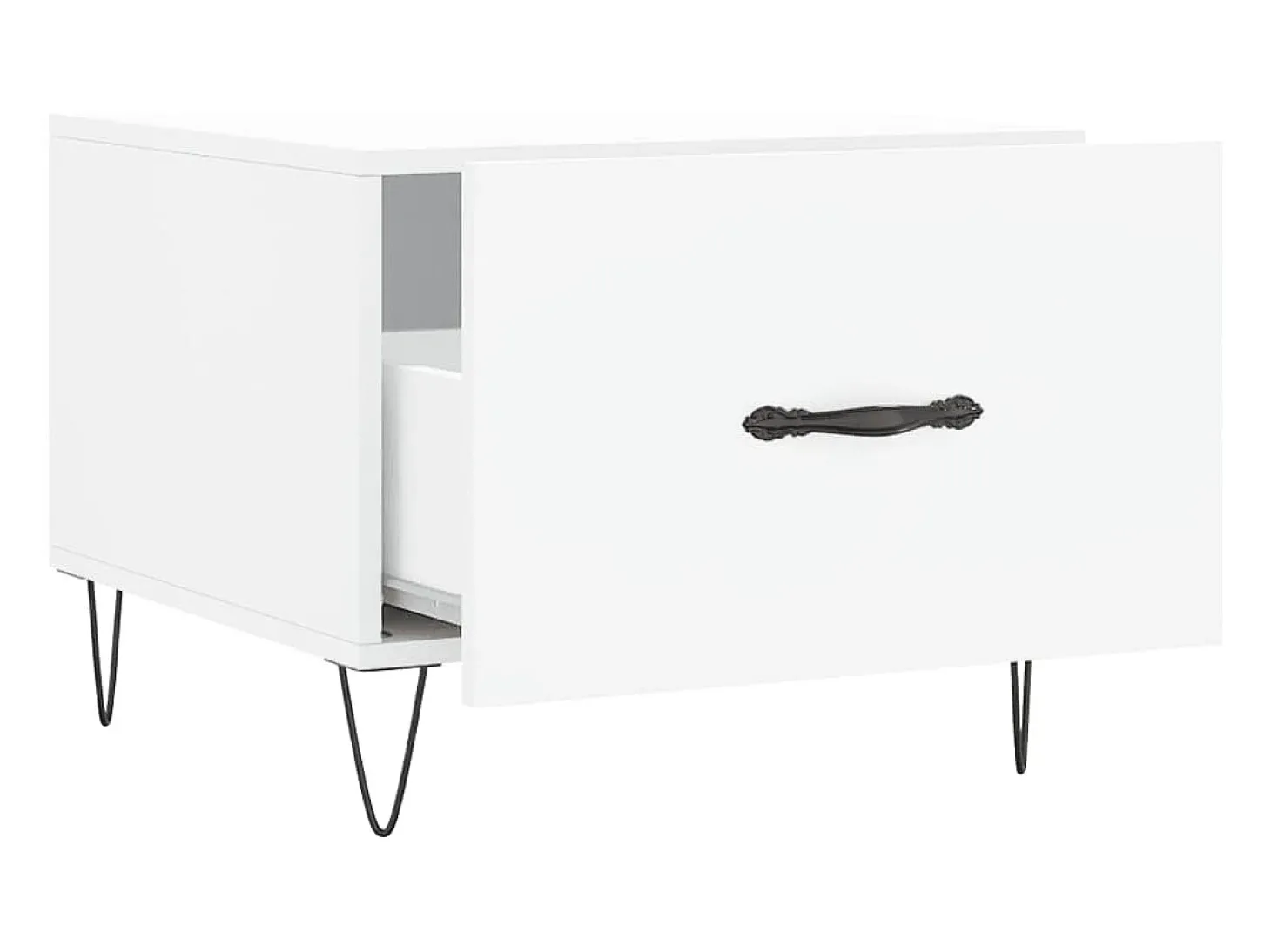 Conjunto de 2 Mesas de Centro | Mesa de apoio | Mesa de café 50x50x40 cm madeira processada branco