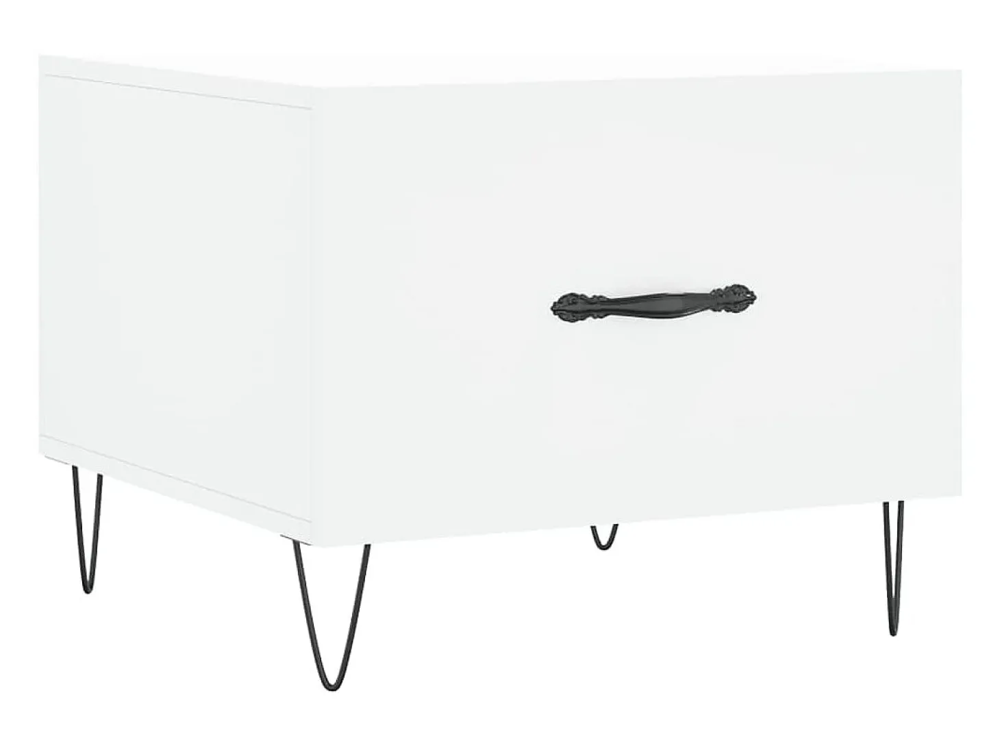 Conjunto de 2 Mesas de Centro | Mesa de apoio | Mesa de café 50x50x40 cm madeira processada branco