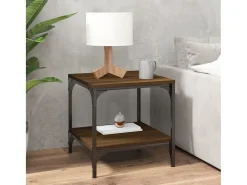 Conjunto de 2 Mesas de Centro | Mesa de apoio | Mesa de café derivados madeira carvalho castanho