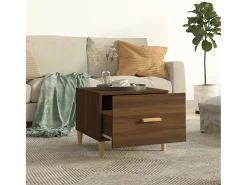 Conjunto de 2 Mesas de Centro | Mesa de apoio 50x50x40 cm madeira proc. carvalho castanho