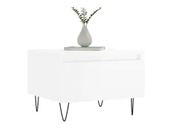 Conjunto de 2 Mesas de Centro | Mesa de apoio | Mesa de café 50x46x35cm deriv. madeira branco brilhante